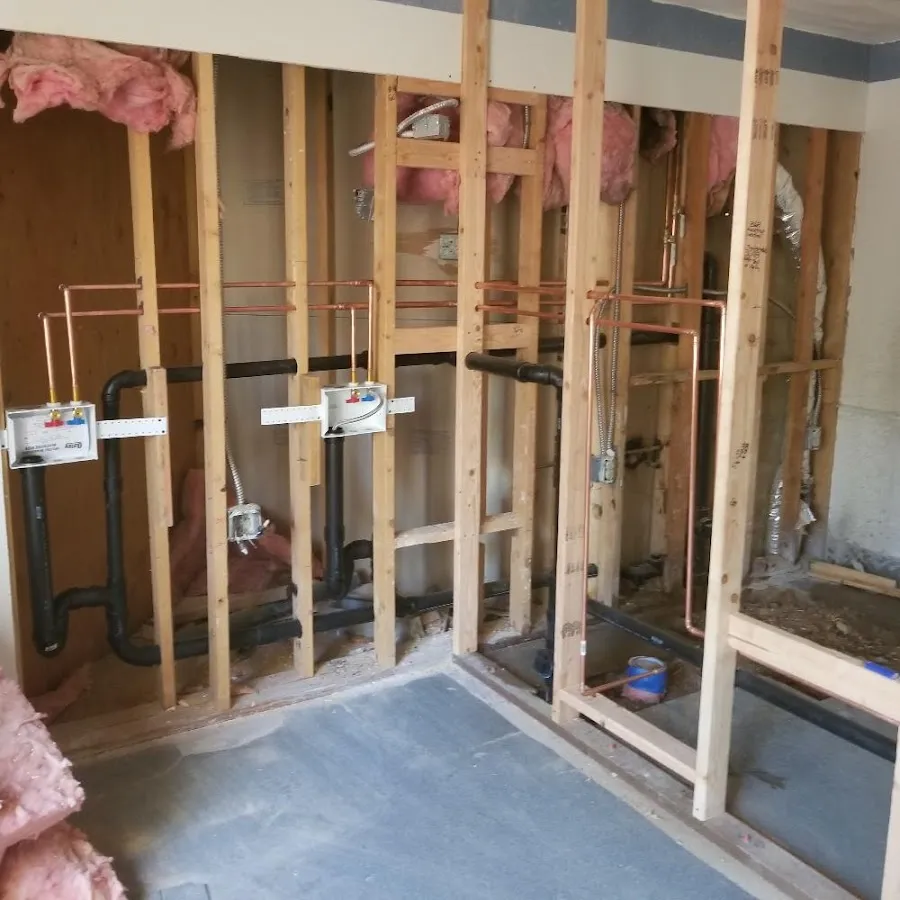 Copper pipe rough-in and plumbing installation in Aliso Viejo